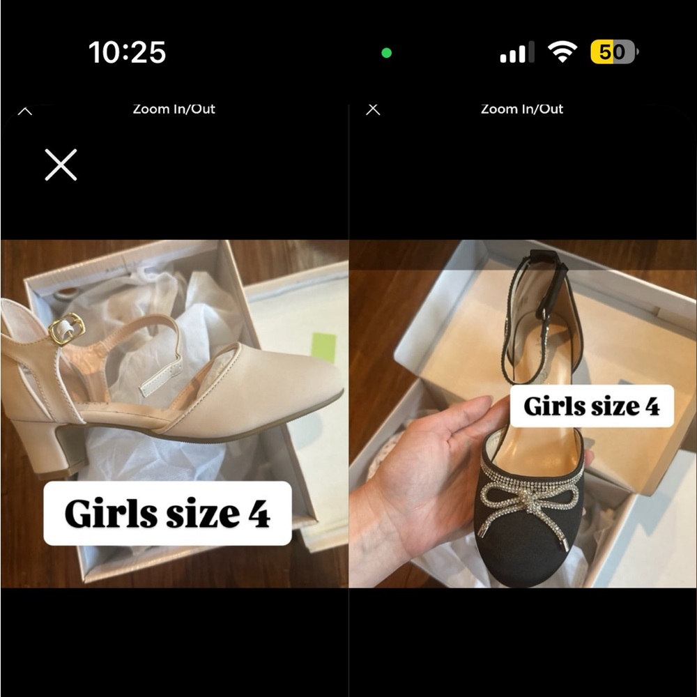 Girls Black and Tan heels dress shoes Size 4